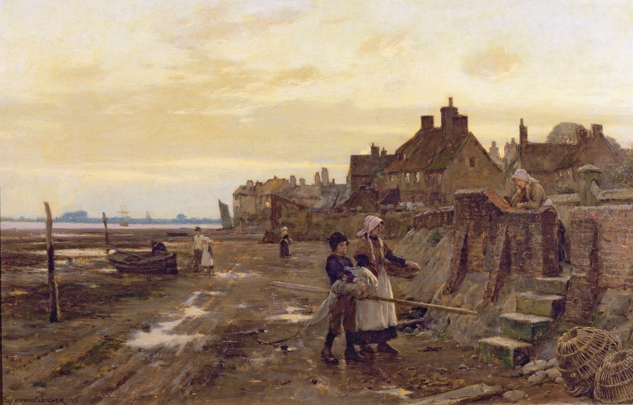 Bosham havn ved lavvann, 1901 av William Teulon Blandford Fletcher