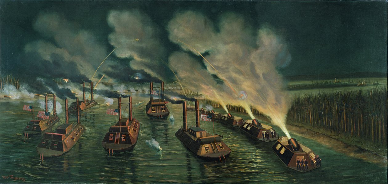 Gun and Mortar Boats på Mississippi av William Torgerson