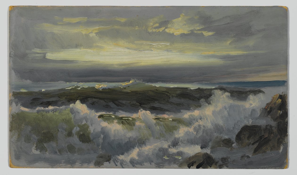 A Rough Surf, etter 1890 (olje på komposisjonstavle) av William Trost Richards