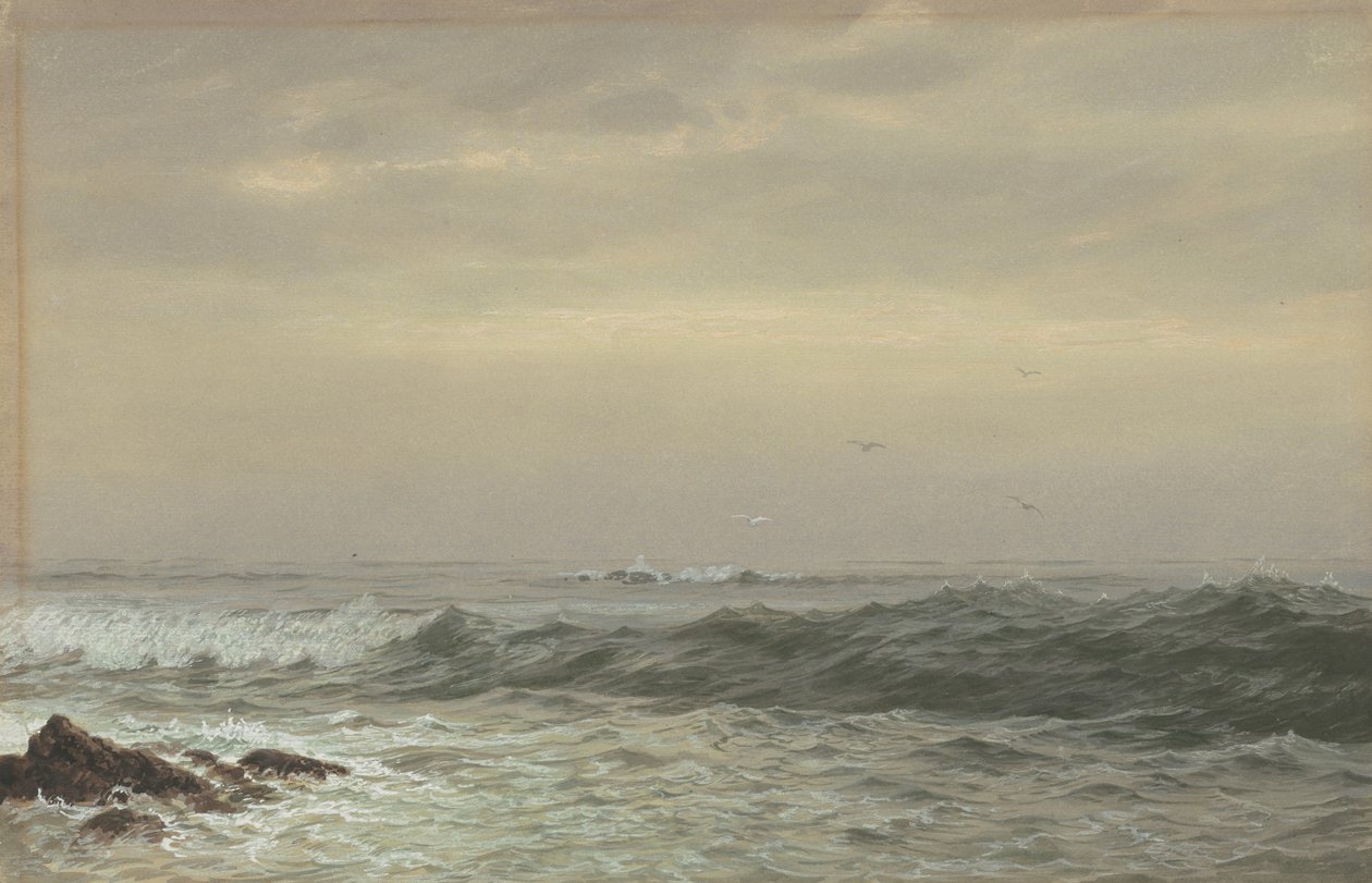 Steiner og brytende bølger, ca. 1870 av William Trost Richards