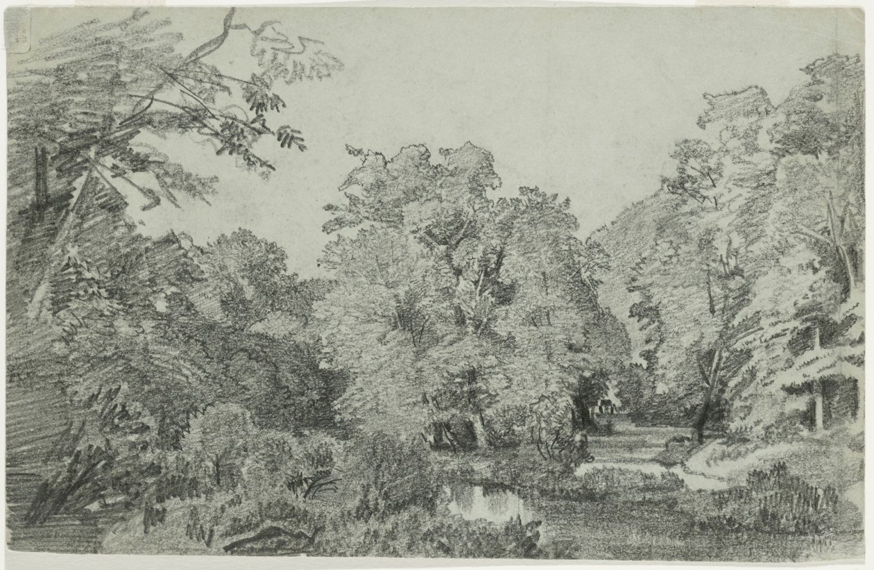 Woodland Scene med Brook av William Trost Richards
