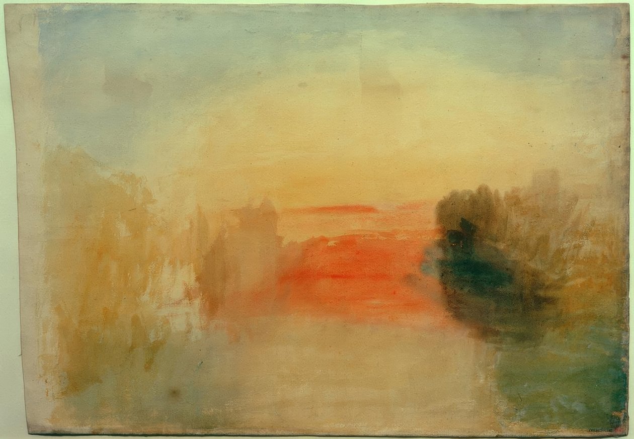 Elvescene: Solnedgang av Joseph Mallord William Turner