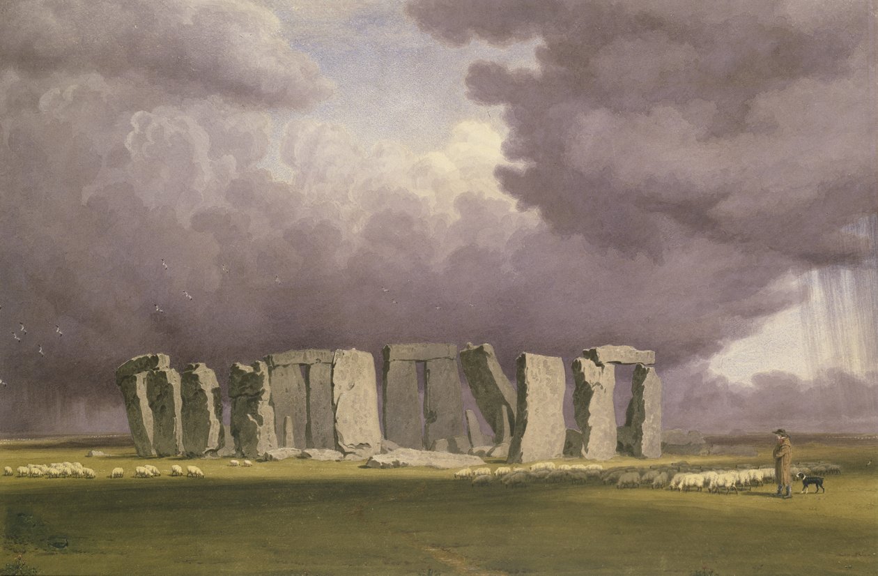 Stonehenge: Stormy Day, 1846 (akvarell over grafitt, på papir) av Joseph Mallord William Turner
