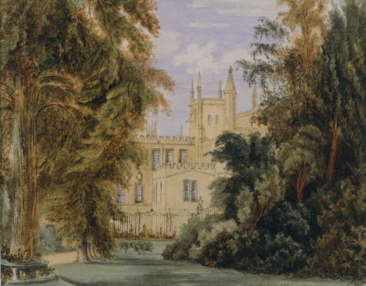 The Garden Quadrangle ved New College, Oxford, 1877 av Joseph Mallord William Turner