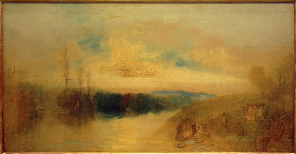 The Lake, Petworth, soloppgang av Joseph Mallord William Turner