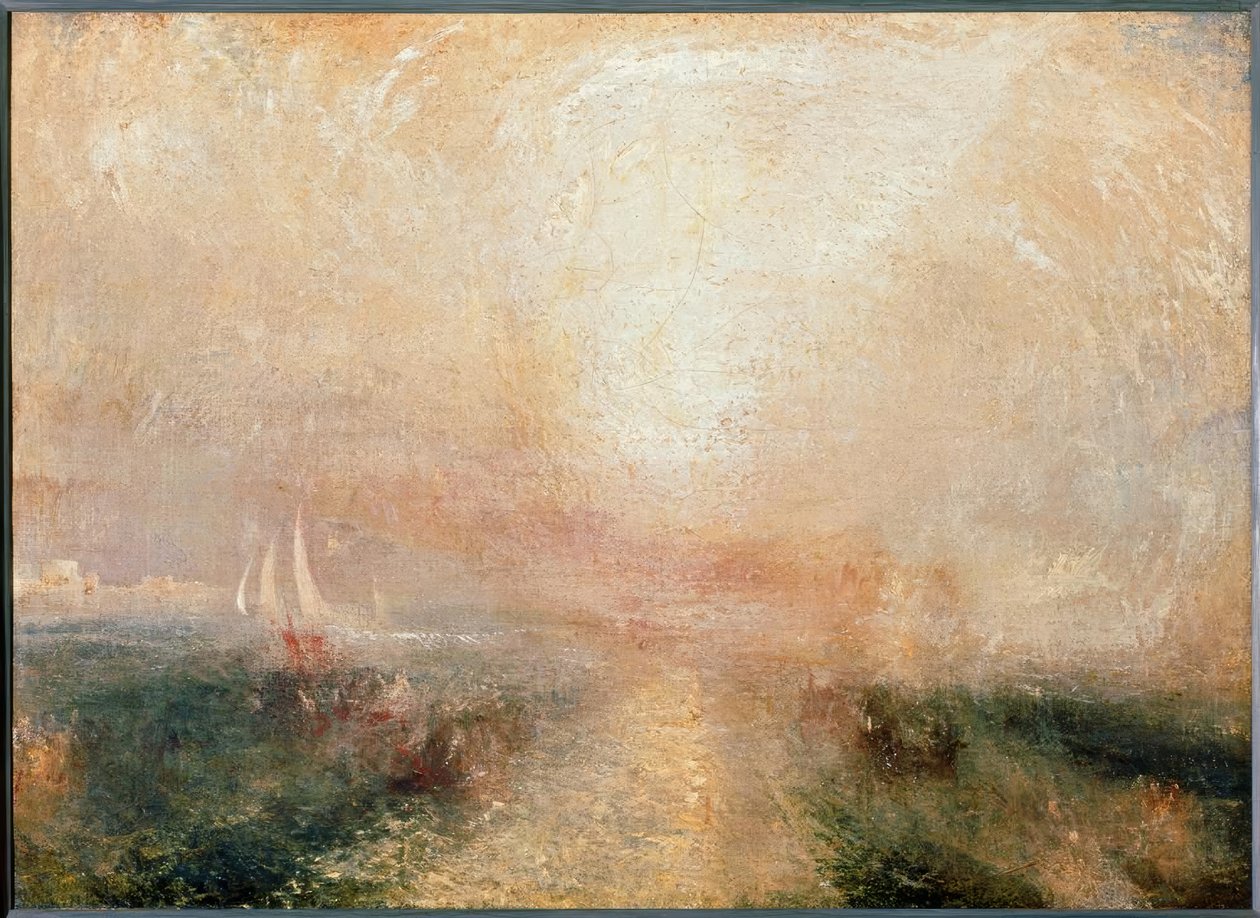 Yacht nærmer seg kysten av Joseph Mallord William Turner