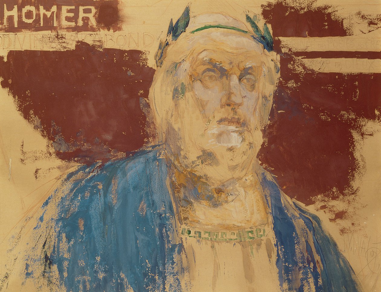 Homer (olje over blyant på papir) av William Walcot
