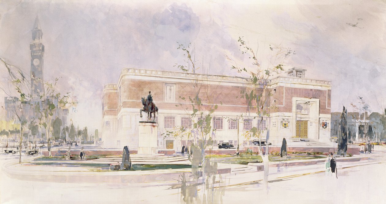 Barber Institute of Fine Arts (wc og kroppsfarge på papir) av William Walcot