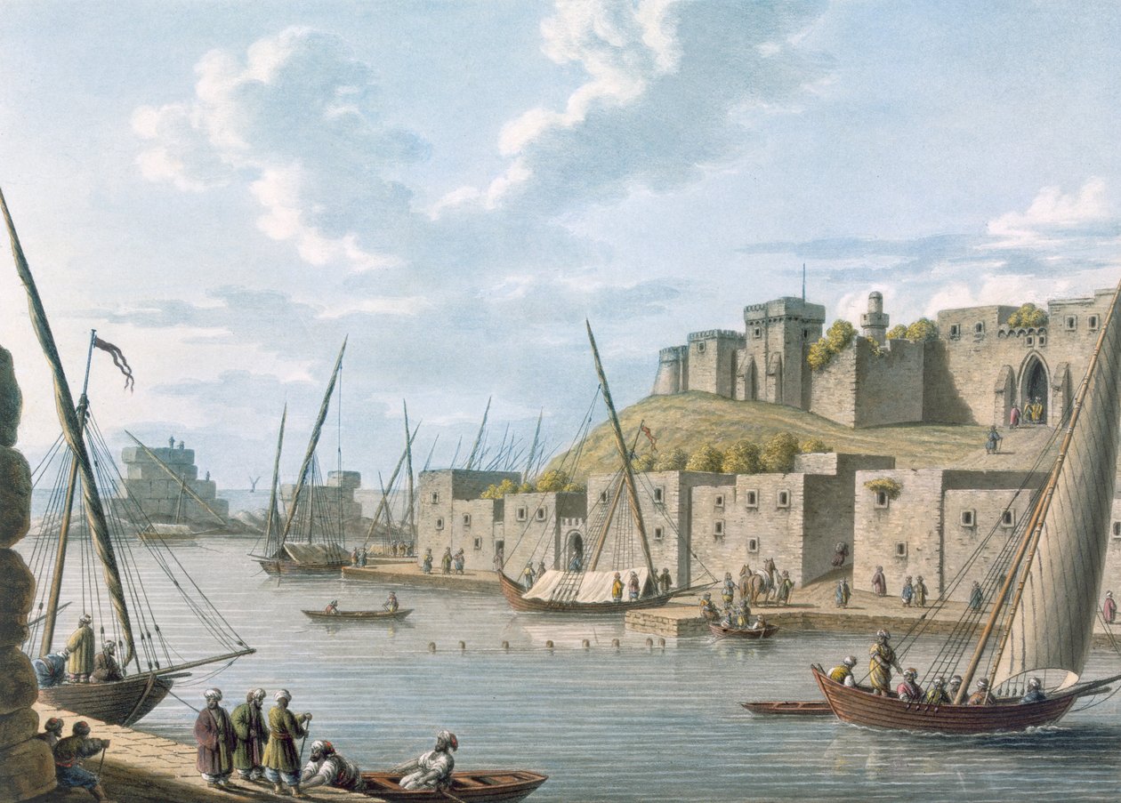 Slott på øya Tortosa, 1805 av William Watts