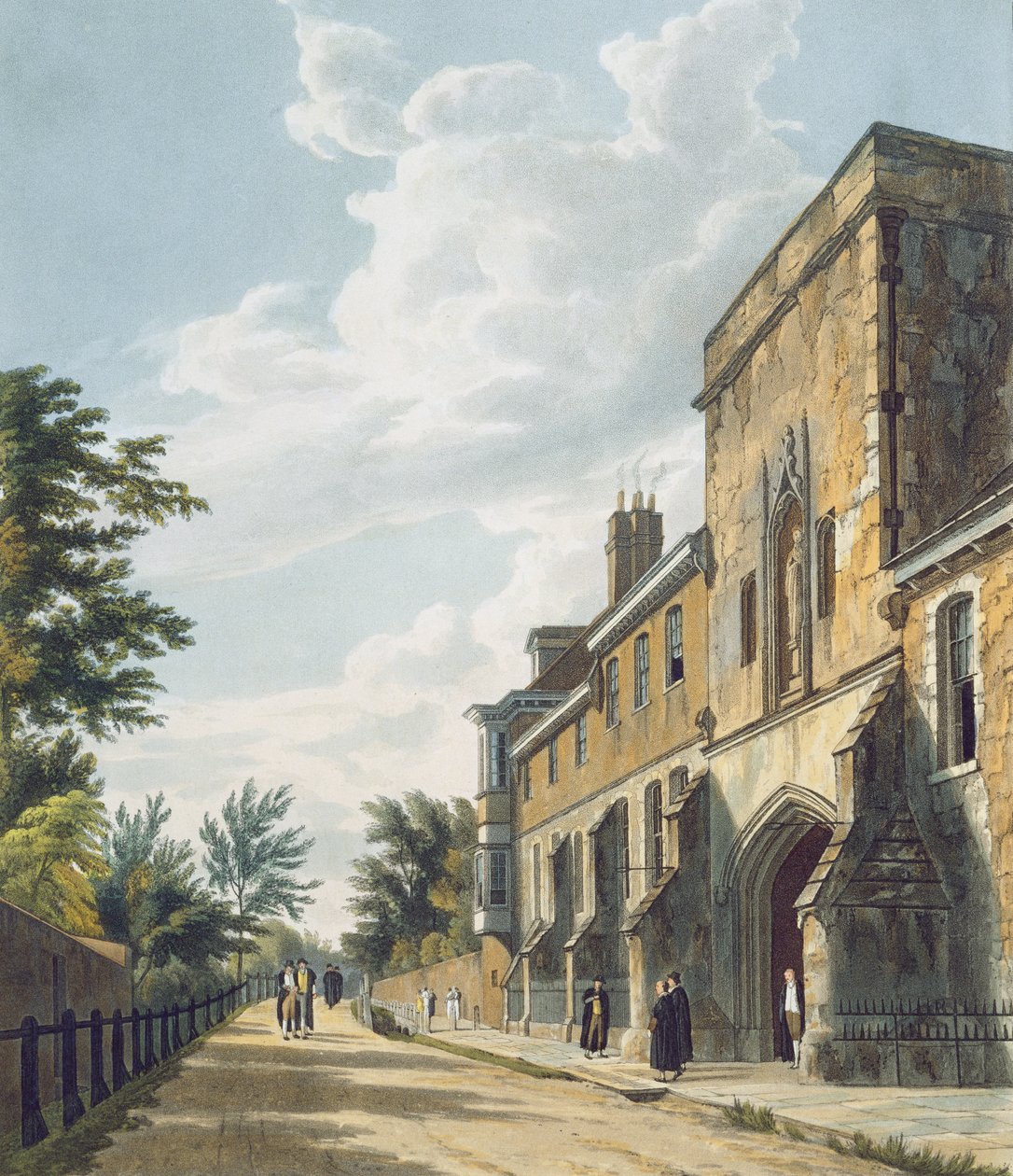 Winchester College-inngang med Warden