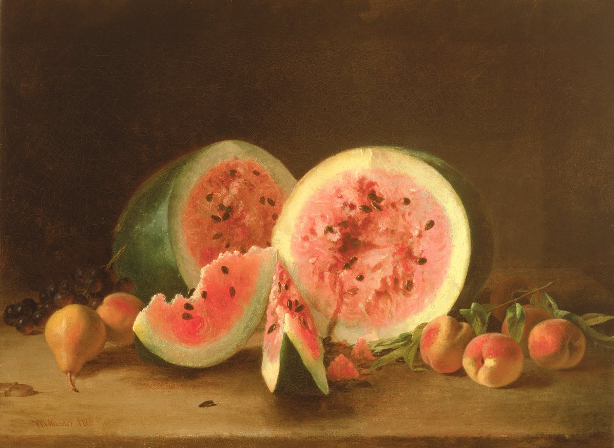 Stilleben med vannmelon, 1865 av William Wheeler