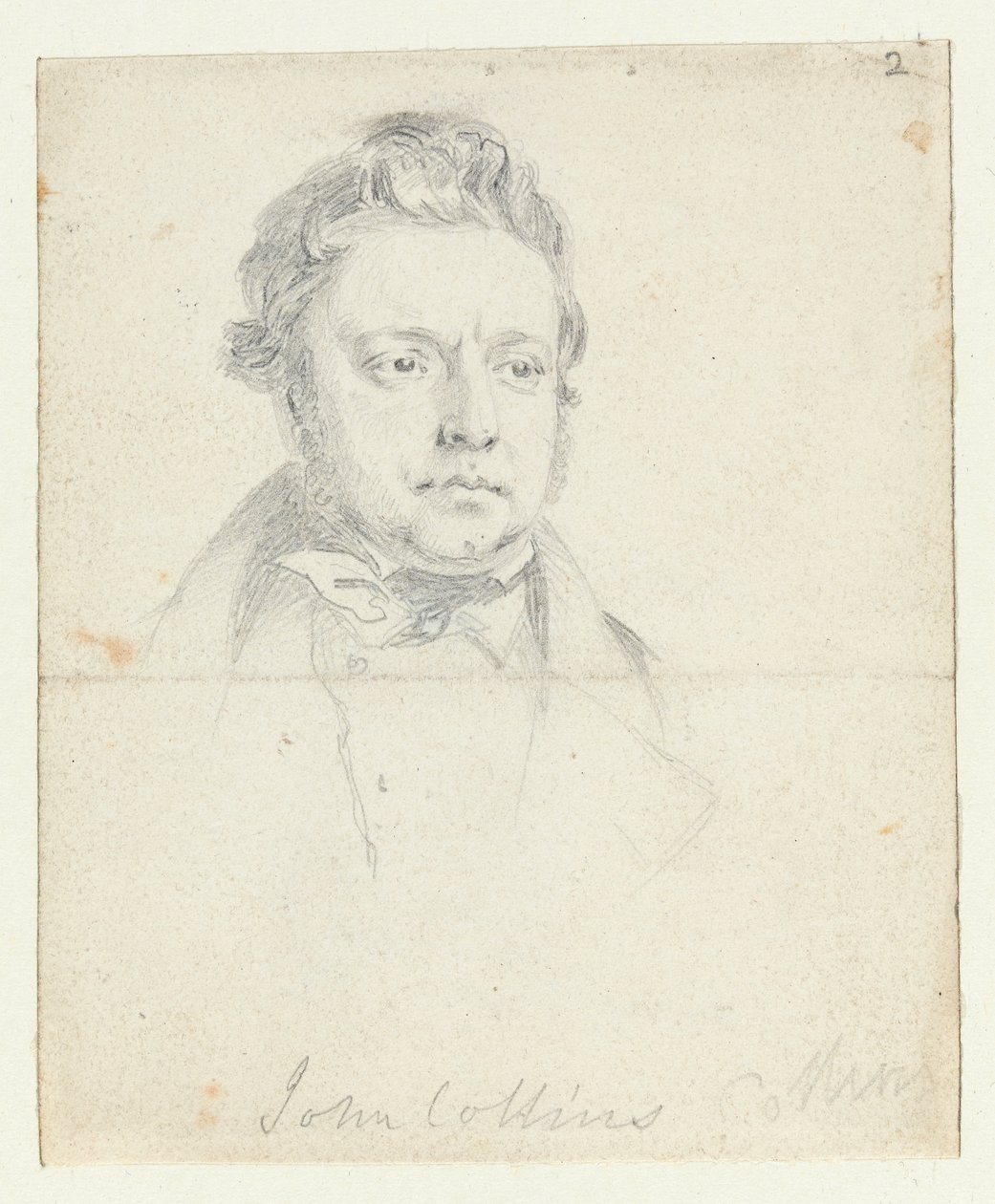 Skisse av Chartist Prisoner, John Collins, tatt i retten (grafitt på papir) av William Wolfe Alais