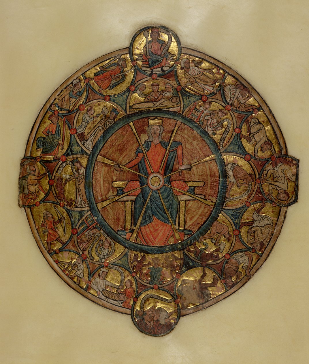Ms 330.4 The Wheel of Fortune, ca 1240 av William de Brailes  