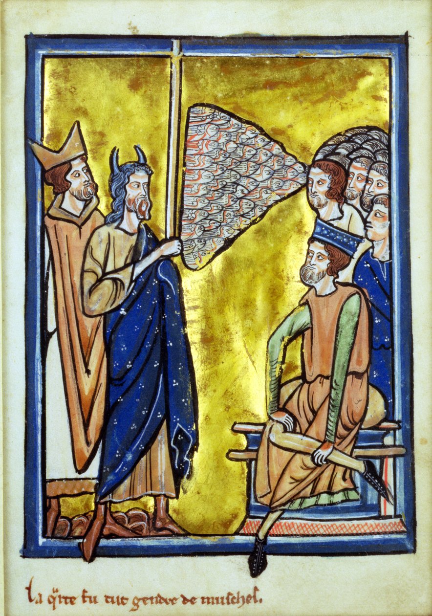 Den fjerde plagen i Egypt, fra en bok med Bilbe-bilder, ca. 1250 av William de Brailes  