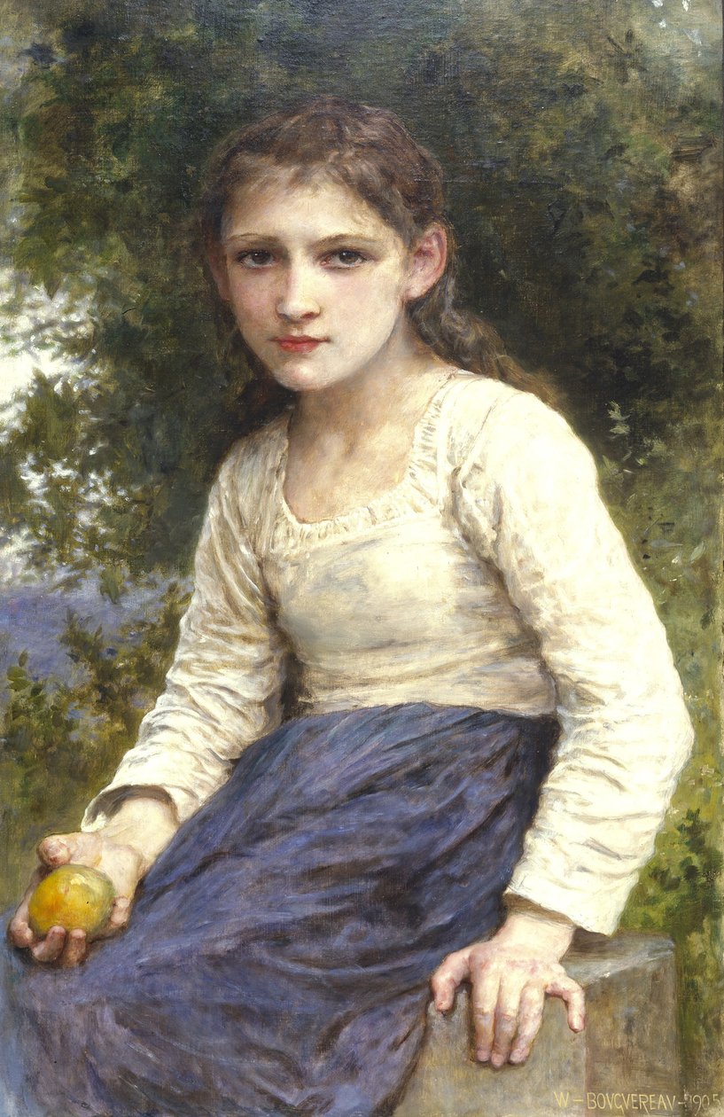 Jente med et eple, 1905 av William Adolphe Bouguereau