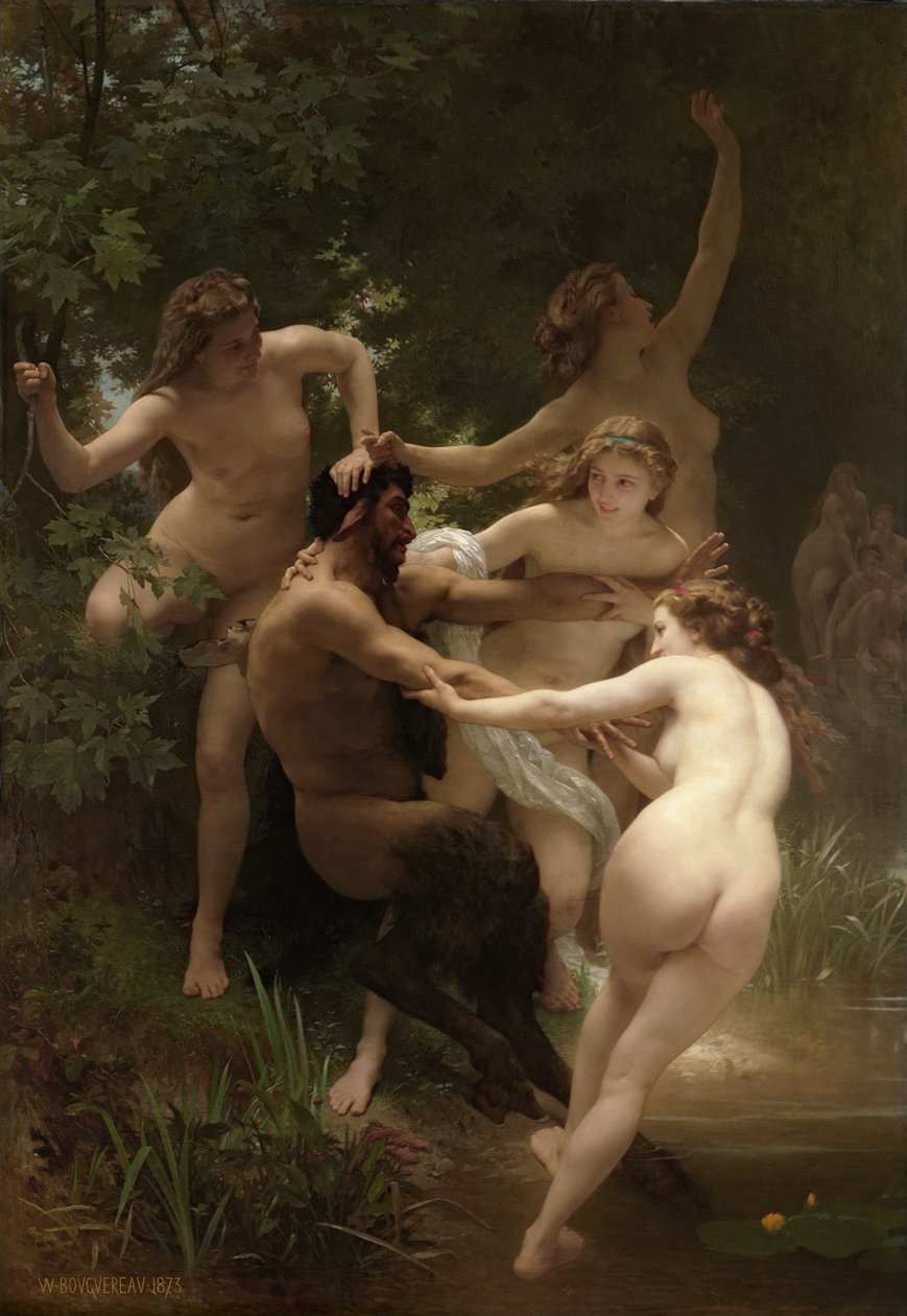 Nymfer og satyr av William-Adolphe Bouguereau