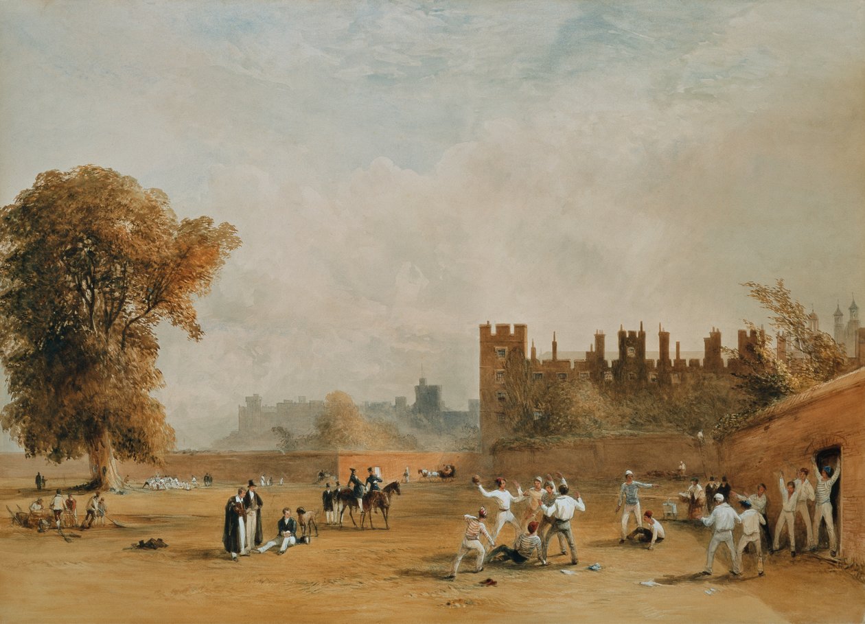 The Wall Game, Good Calx en sjenert på mål. ca. 1835 (akvarell) av William  Evans