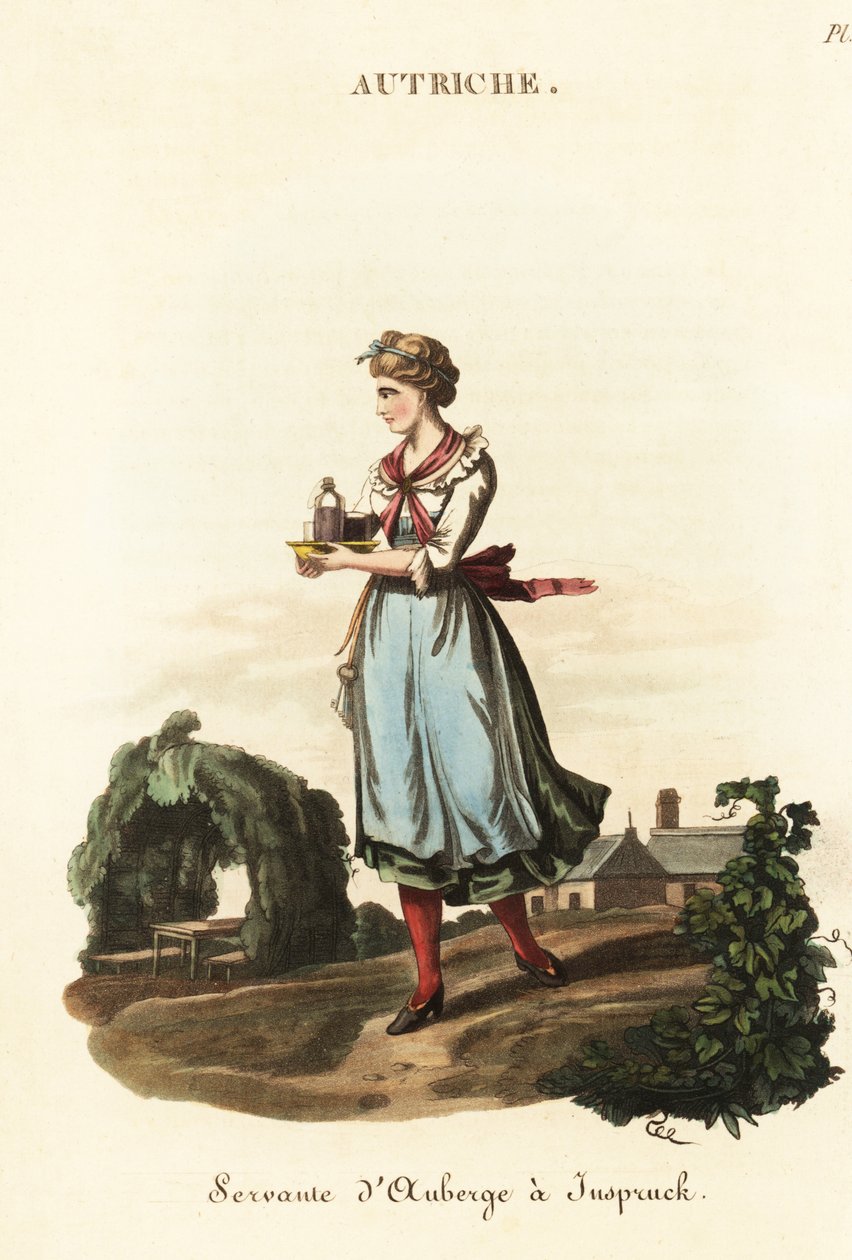 Australsk servitør på et vertshus i Innsbruck, Tyrol av William (after) Alexander