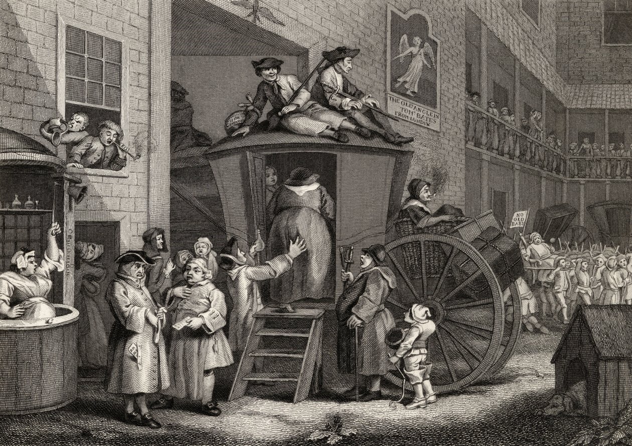 Country Inn Yard, gravert av Timothy Engleheart (1803-79) fra 