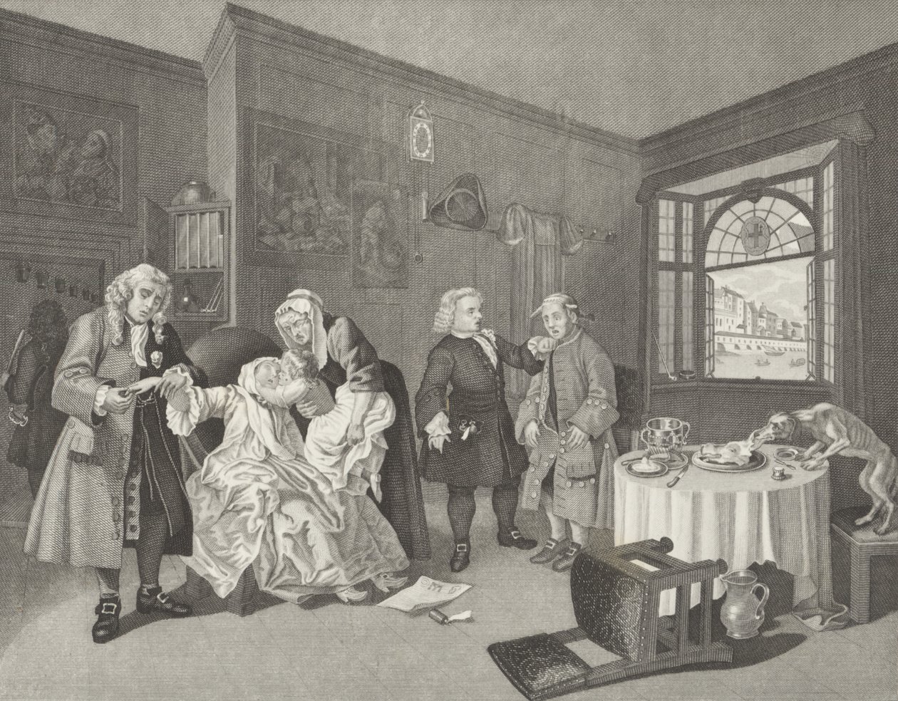 Ekteskap a la Mode av William (after) Hogarth