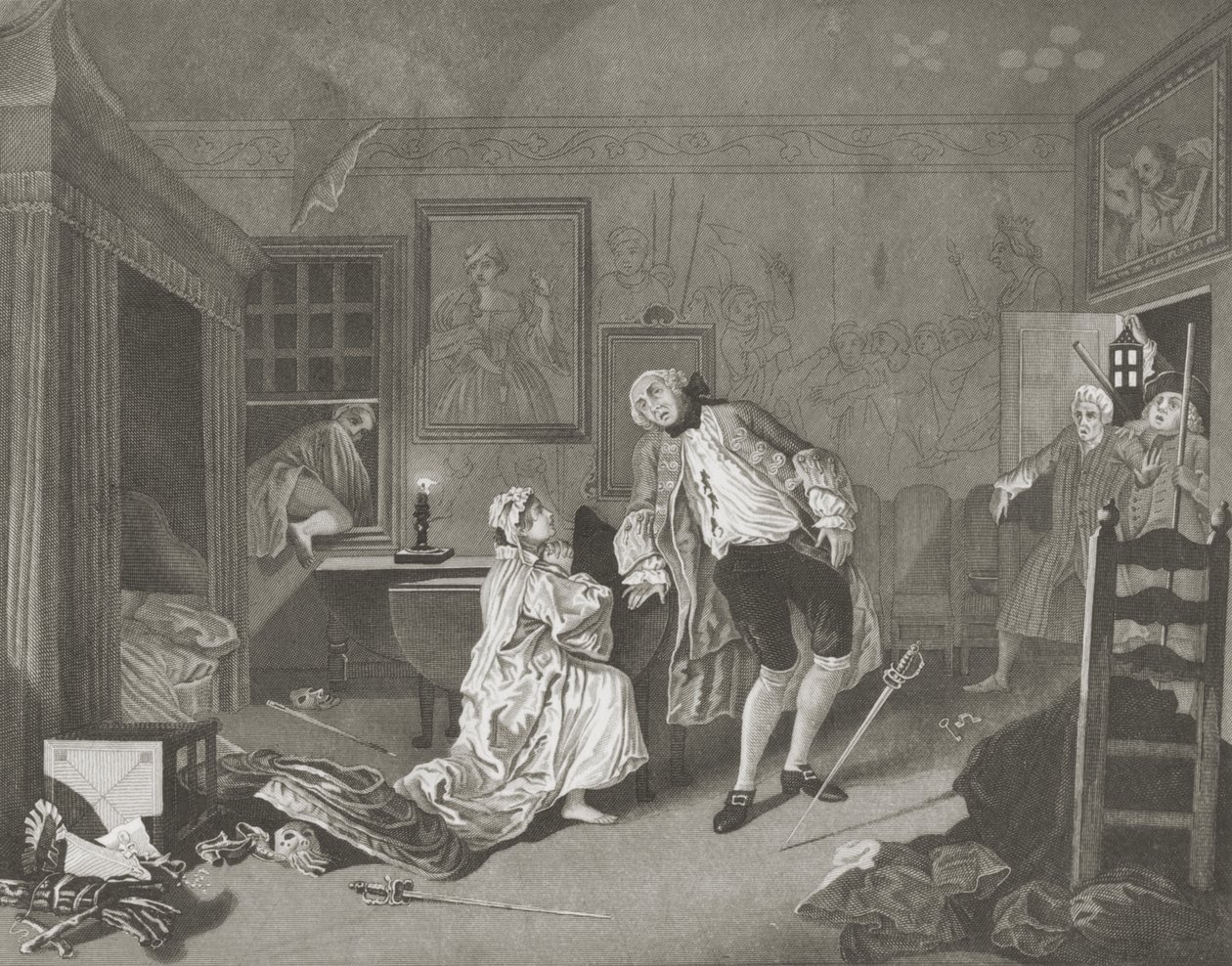 Ekteskap a la Mode av William (after) Hogarth
