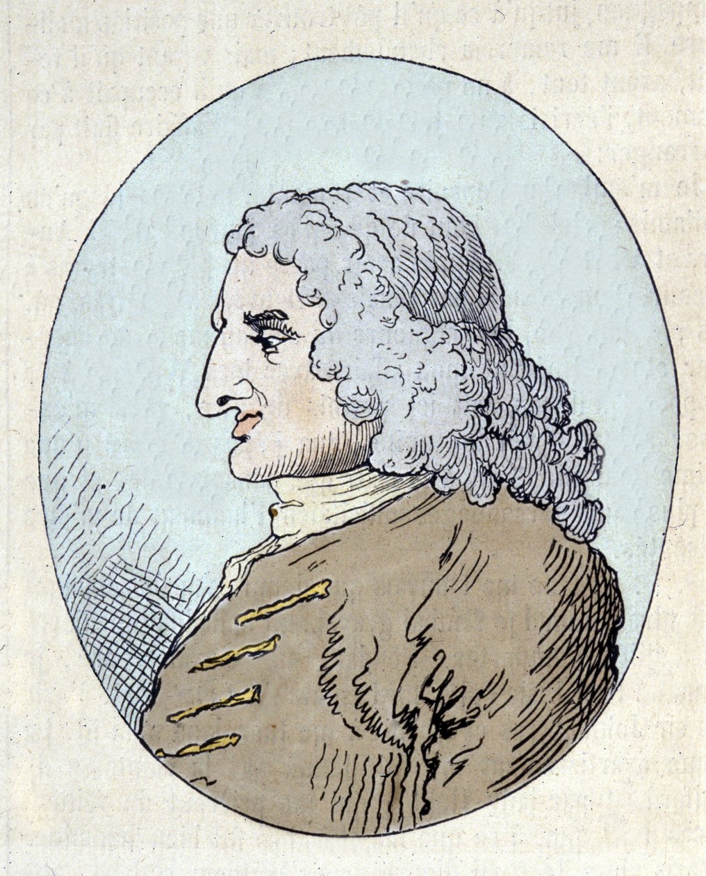 Portrett av Henry Fielding av William (after) Hogarth