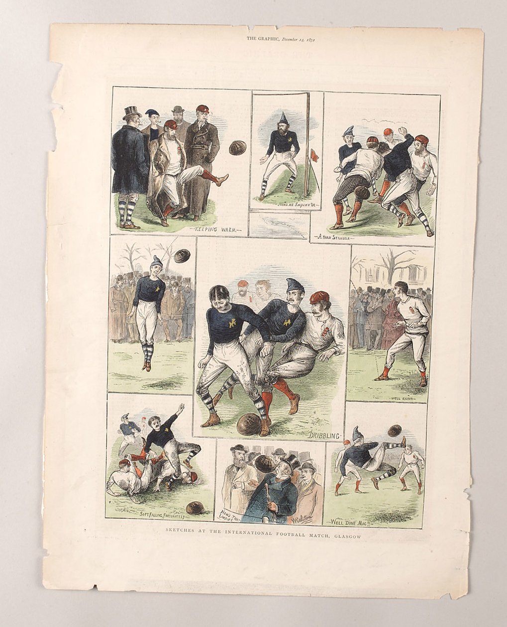 Skisser på den internasjonale fotballkampen, Glasgow av William (after) Ralston