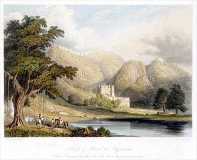 The Fortress of Bowrie i Rajpootana, tegnet av kaptein Charles Auber fra Quarter Master General