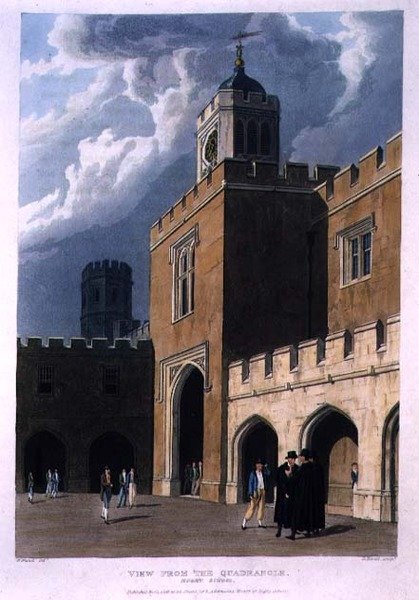 Utsikt fra Quadrangle, Rugby School, fra 