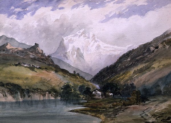 Wetterhorn, Berner Oberland (olje på lerret) av William (circle of) Callow