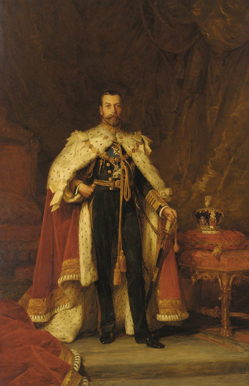 Kroningsportrett av kong George V, etter Sir Luke Fildes (olje på lerret) av William A. Menzies