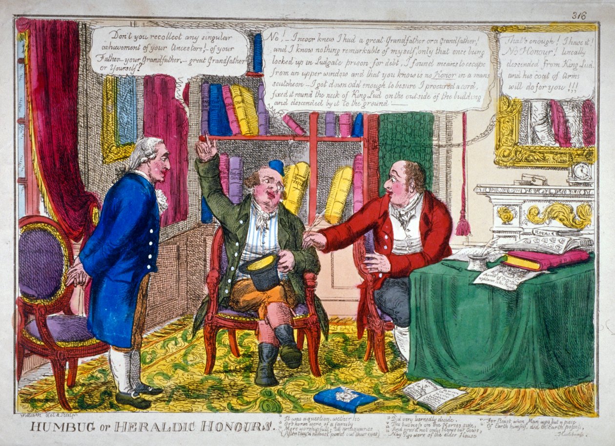 'Humbug eller heraldisk utmerkelse', c1790. av William Abraham