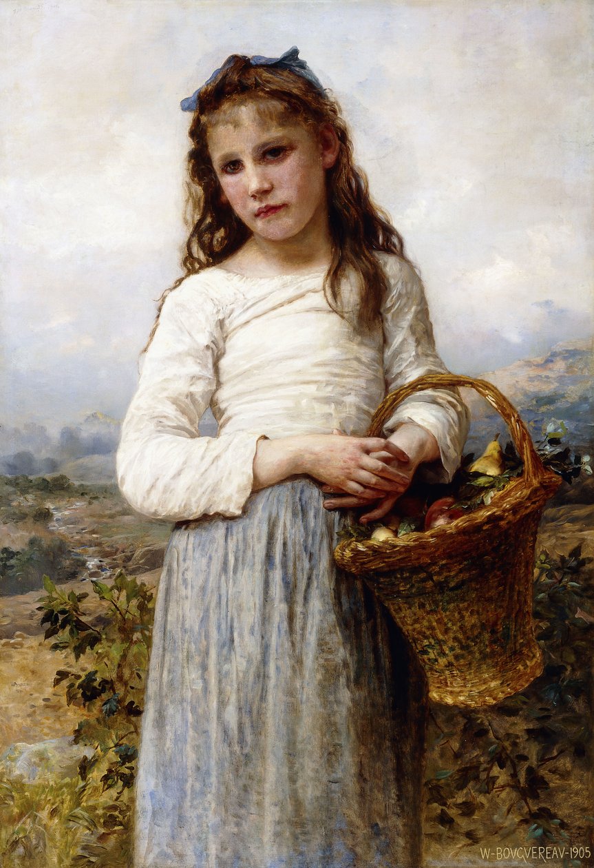 En ung jente med en kurv med frukt, 1905 av William Adolphe Bouguereau