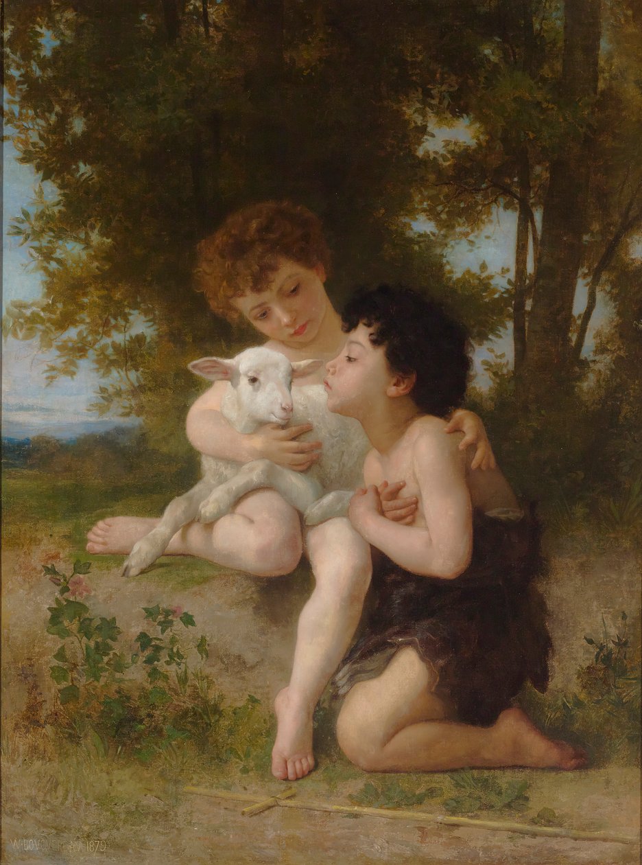 Barn med Lammet av William Adolphe Bouguereau