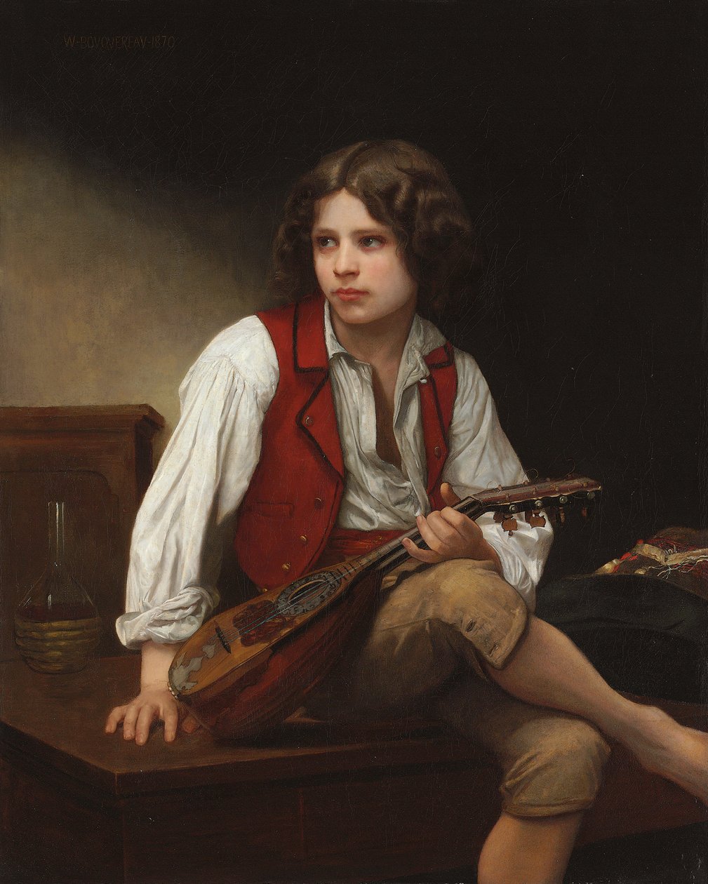 Italiensk med mandolin, 1870 av William Adolphe Bouguereau