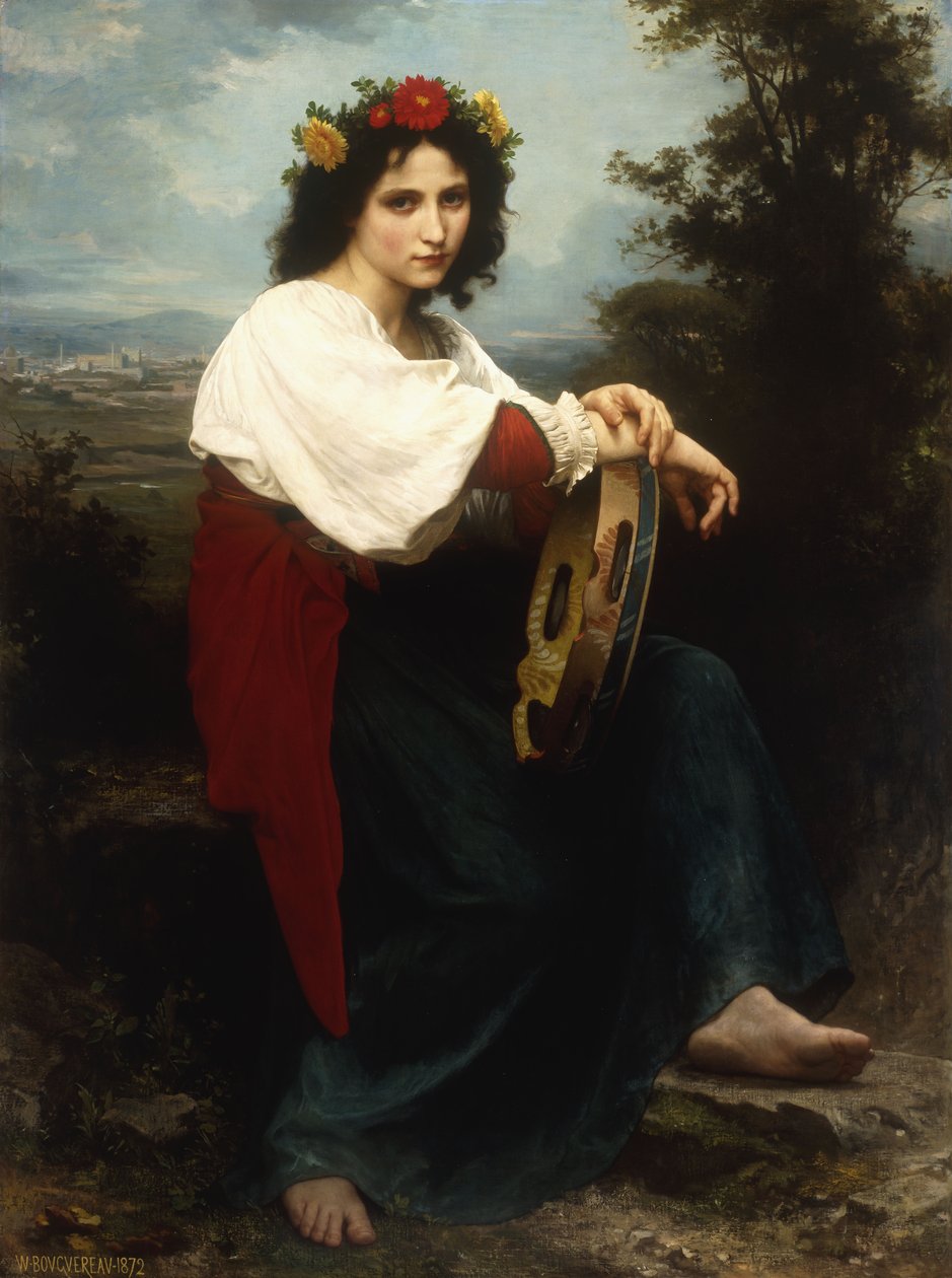 Italiensk kvinne med tamburin, 1872 av William Adolphe Bouguereau