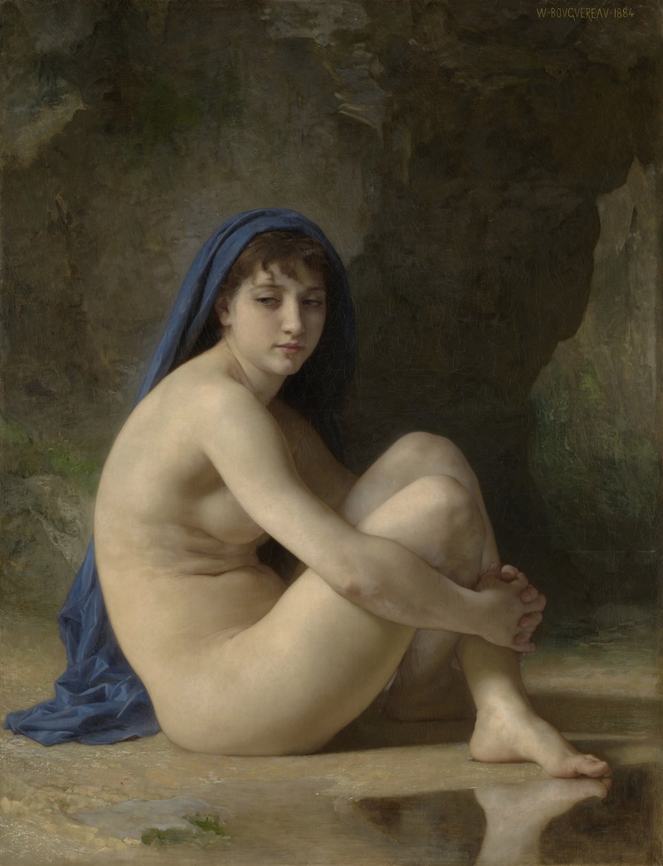Sittende naken, 1884 av William Adolphe Bouguereau