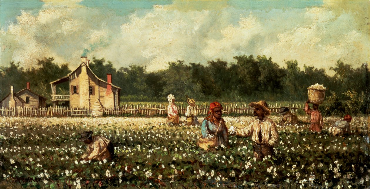 Bomullsfelt, Mississippi (olje på panel) av William Aiken Walker