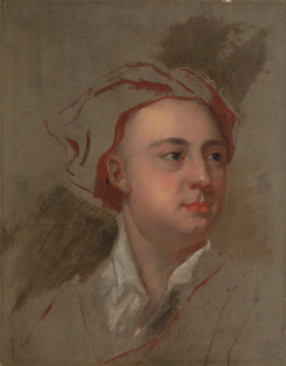 En uferdig studie av hodet til James Thomson av William Aikman