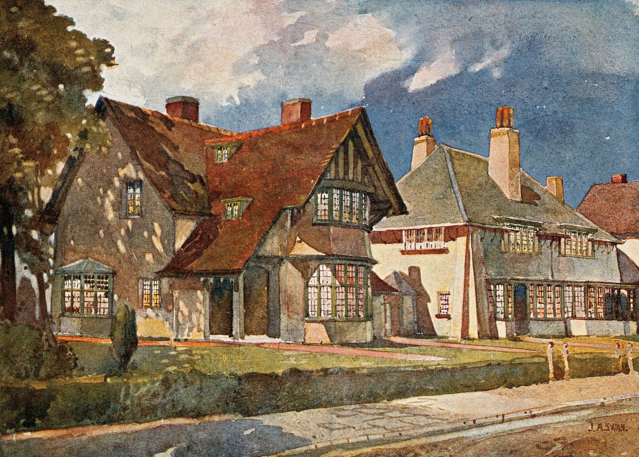 Arbeiderhjem i Bournville, nær Birmingham av William Alex Harvey