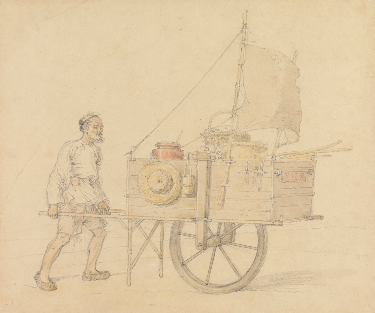 Kinesisk transportør med sin seilsett-barrow av William Alexander