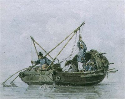 Kinesiske fiskere i søppel (akvarell) av William Alexander