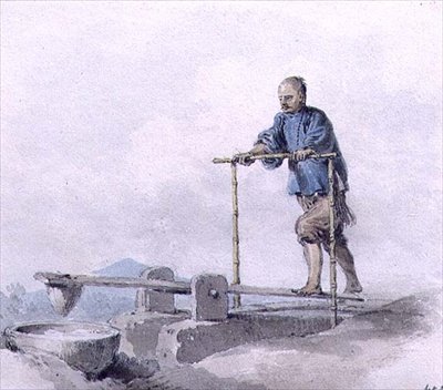 Kinesisk arbeider på jobb (akvarell) av William Alexander