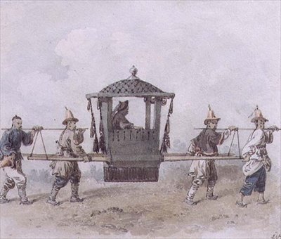 Kinesiske tjenere som bærer en Palanquin (akvarell) av William Alexander