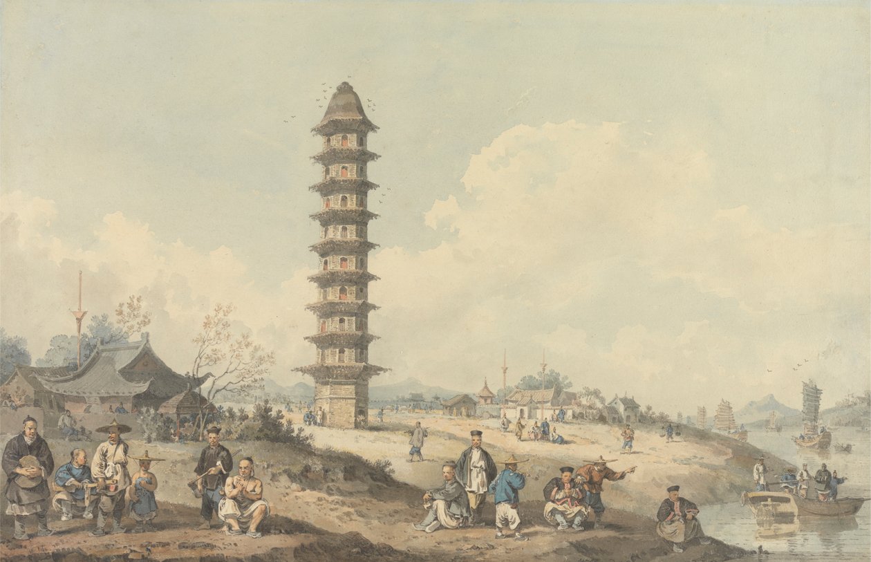 Byen Lin Tsin, Shantung, med utsikt over Canal Grande av William Alexander