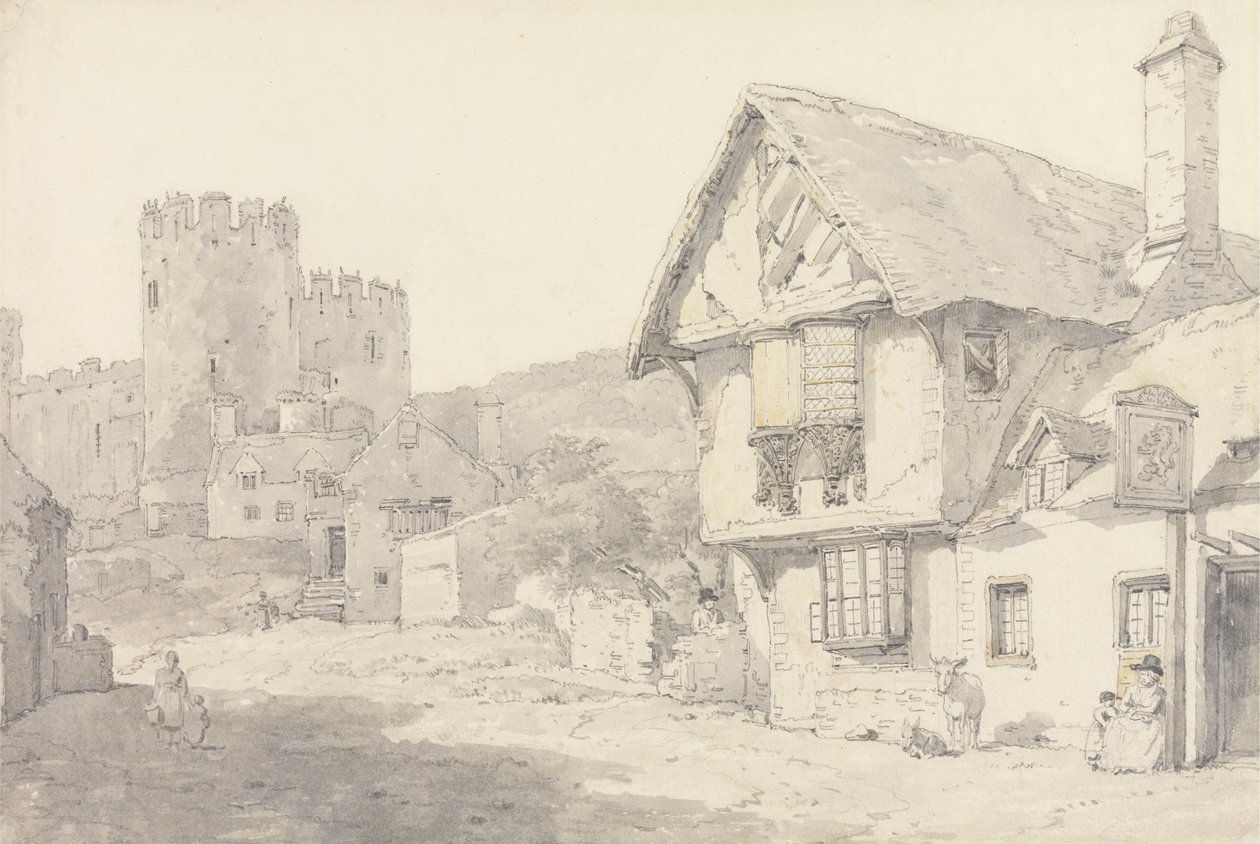 Conway, Nord-Wales: Slottet og Old College House av William Alexander