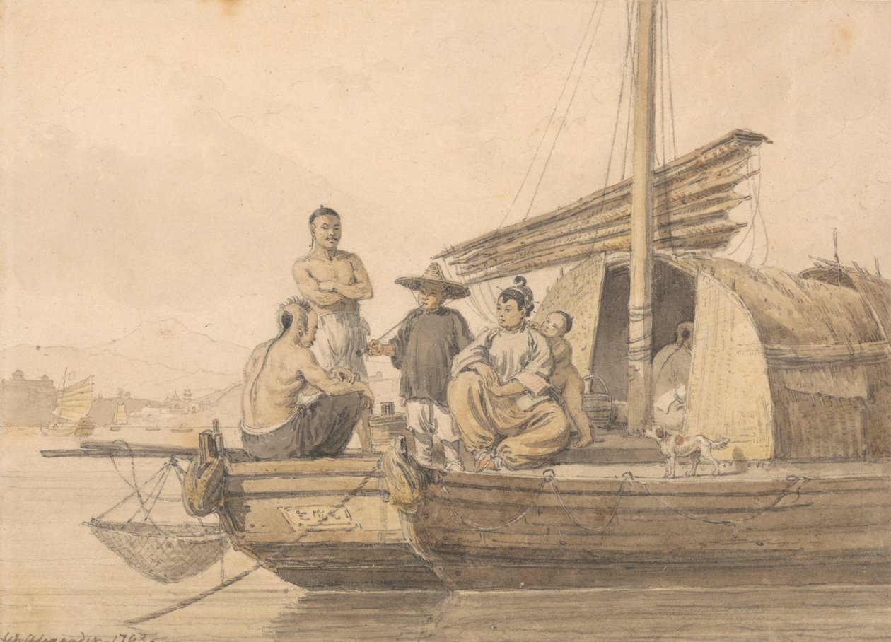 Fiskere på en søppel av William Alexander