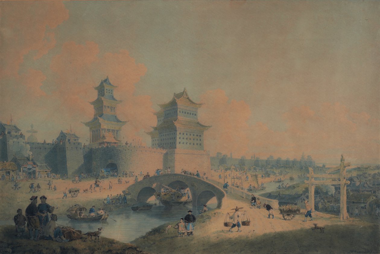 Pekin City, Ping Tze Muen, en av de vestlige portene til Pekin av William Alexander