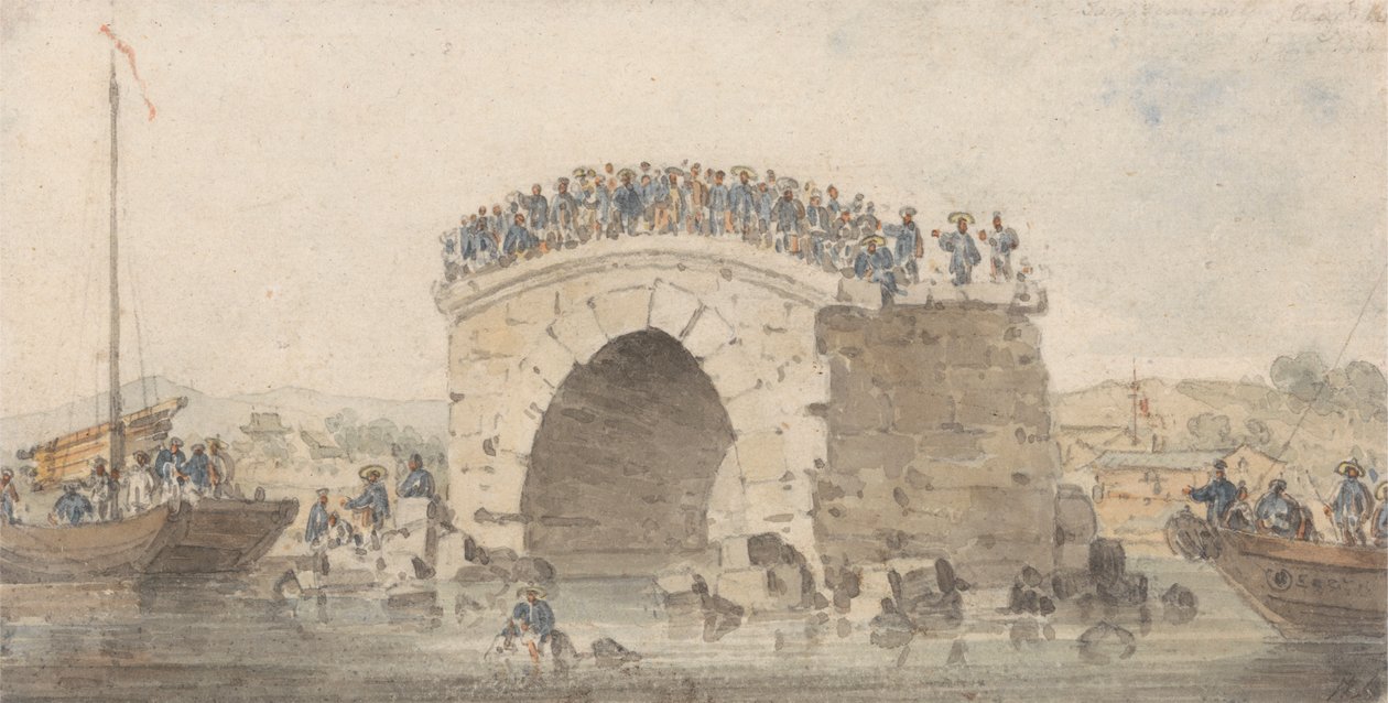 Rester av en bro ved San-Sien-Wey på Pei-Ho nær Tong-Tcheou, 15. august 1793 av William Alexander