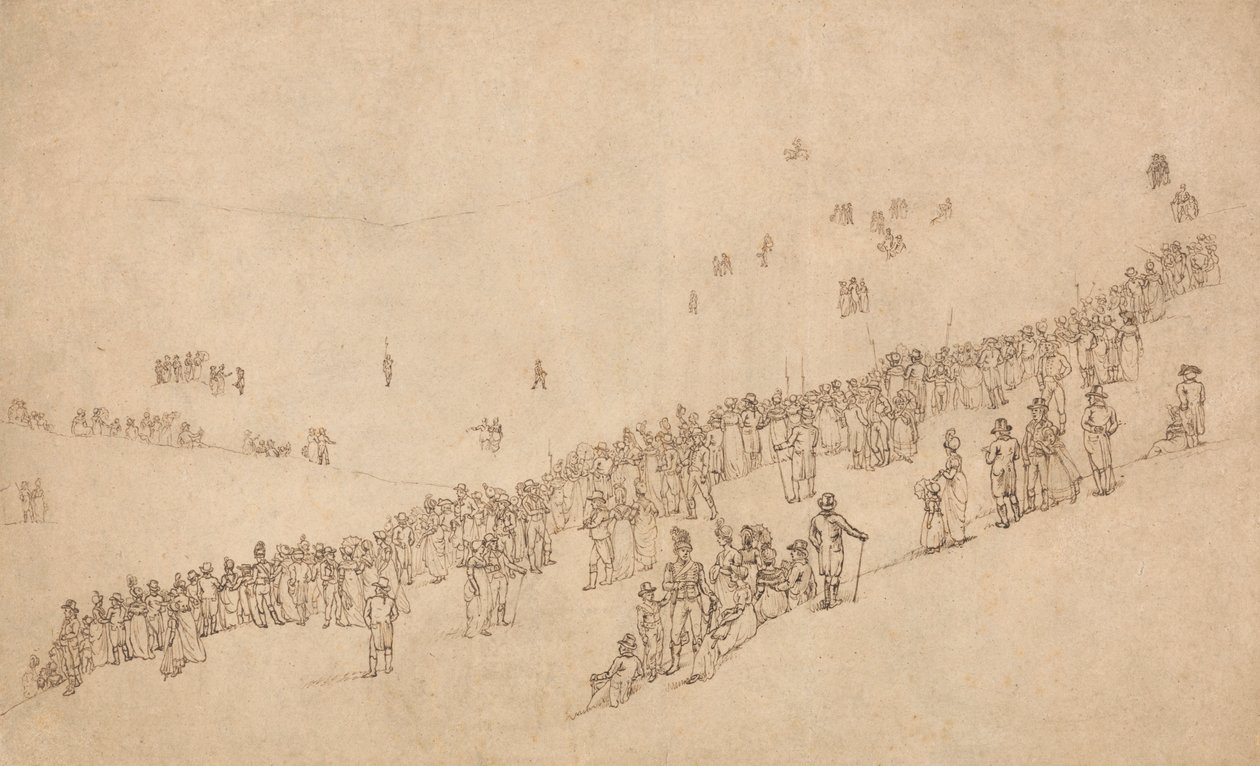Studer til middag i Mote Park, Maidstone etter Royal Review of the Kentish Volunteers 1. august 1799 av William Alexander